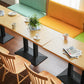 Modern Wood Dinner Room Kitchen Table Brown Table with Black Frame for Dining Room Clearhalo ' dining_table' 'Dining Tables & Seating' 'Dining Tables' 'furn' 'furn_dining_table' 'Furniture' 'furniture_dining_table' 'Kitchen & Dining Furniture' 'kitchen&dining_furn' 'kitchen' 'kitchen_dining_table' 3885978