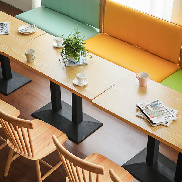 Modern Wood Dinner Room Kitchen Table Brown Table with Black Frame for Dining Room Clearhalo ' dining_table' 'Dining Tables & Seating' 'Dining Tables' 'furn' 'furn_dining_table' 'Furniture' 'furniture_dining_table' 'Kitchen & Dining Furniture' 'kitchen&dining_furn' 'kitchen' 'kitchen_dining_table' 3885978