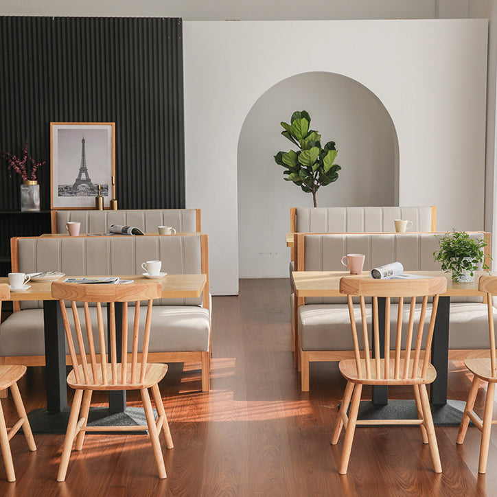 Modern Wood Dinner Room Kitchen Table Brown Table with Black Frame for Dining Room Clearhalo ' dining_table' 'Dining Tables & Seating' 'Dining Tables' 'furn' 'furn_dining_table' 'Furniture' 'furniture_dining_table' 'Kitchen & Dining Furniture' 'kitchen&dining_furn' 'kitchen' 'kitchen_dining_table' 3885980