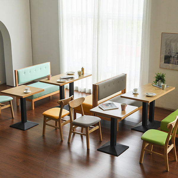 Modern Wood Dinner Room Kitchen Table Brown Table with Black Frame for Dining Room Clearhalo ' dining_table' 'Dining Tables & Seating' 'Dining Tables' 'furn' 'furn_dining_table' 'Furniture' 'furniture_dining_table' 'Kitchen & Dining Furniture' 'kitchen&dining_furn' 'kitchen' 'kitchen_dining_table' 3885983