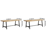 Industrial Solid Wood Rectangle Dining Khaki Standard Dining Table with Trestle Base Clearhalo ' dining_table' 'Dining Tables & Seating' 'Dining Tables' 'furn' 'furn_dining_table' 'Furniture' 'furniture_dining_table' 'Kitchen & Dining Furniture' 'kitchen&dining_furn' 'kitchen' 'kitchen_dining_table' 3886013