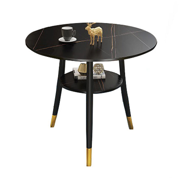 Traditional Luxury Style Sintered Stone Dinner Table Round 3 Legs Table Black Without Chairs Clearhalo ' dining_table' 'Dining Tables & Seating' 'Dining Tables' 'furn' 'furn_dining_table' 'Furniture' 'furniture_dining_table' 'Kitchen & Dining Furniture' 'kitchen&dining_furn' 'kitchen' 'kitchen_dining_table' 3886022