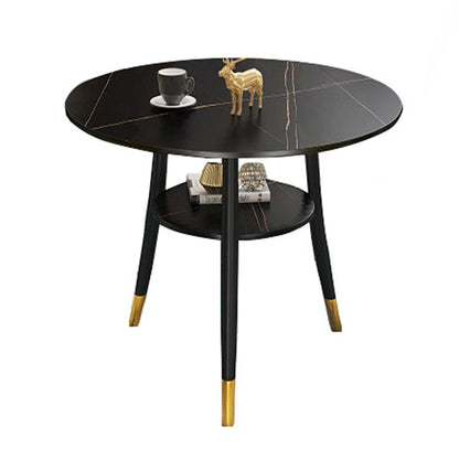 Traditional Luxury Style Sintered Stone Dinner Table Round 3 Legs Table Black Without Chairs Clearhalo ' dining_table' 'Dining Tables & Seating' 'Dining Tables' 'furn' 'furn_dining_table' 'Furniture' 'furniture_dining_table' 'Kitchen & Dining Furniture' 'kitchen&dining_furn' 'kitchen' 'kitchen_dining_table' 3886022