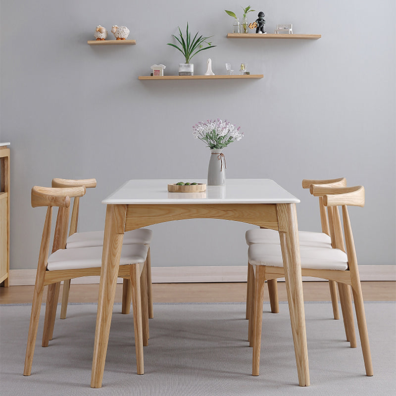 Simple Style Marble Dining Table 4 Legs Base Rectangle Table for Kitchen Clearhalo ' dining_table' 'Dining Tables & Seating' 'Dining Tables' 'furn' 'furn_dining_table' 'Furniture' 'furniture_dining_table' 'Kitchen & Dining Furniture' 'kitchen&dining_furn' 'kitchen' 'kitchen_dining_table' 3886025