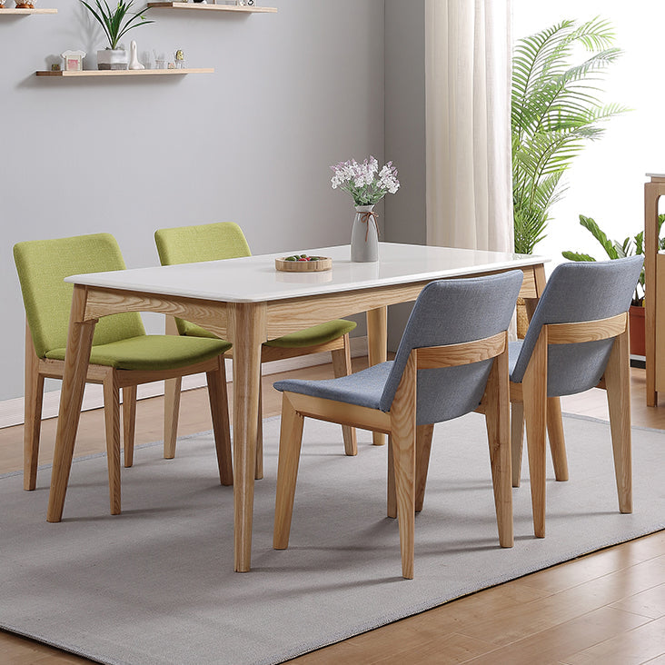 Simple Style Marble Dining Table 4 Legs Base Rectangle Table for Kitchen Clearhalo ' dining_table' 'Dining Tables & Seating' 'Dining Tables' 'furn' 'furn_dining_table' 'Furniture' 'furniture_dining_table' 'Kitchen & Dining Furniture' 'kitchen&dining_furn' 'kitchen' 'kitchen_dining_table' 3886028