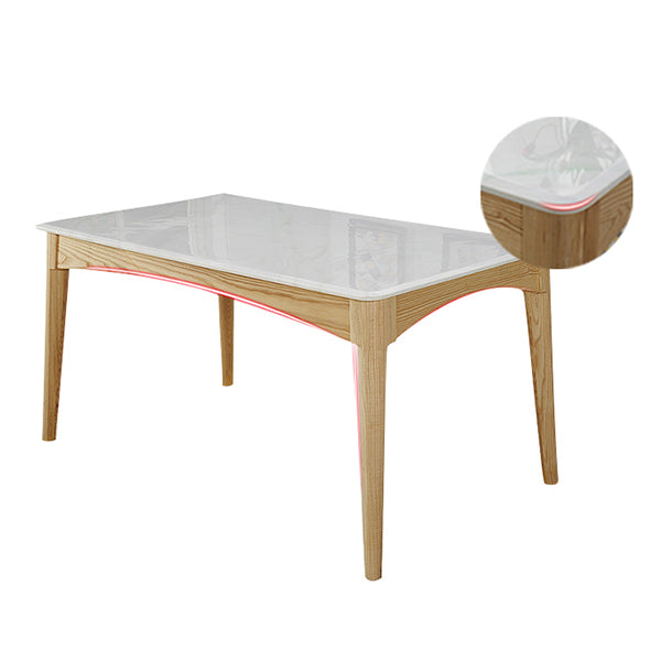 Simple Style Marble Dining Table 4 Legs Base Rectangle Table for Kitchen Clearhalo ' dining_table' 'Dining Tables & Seating' 'Dining Tables' 'furn' 'furn_dining_table' 'Furniture' 'furniture_dining_table' 'Kitchen & Dining Furniture' 'kitchen&dining_furn' 'kitchen' 'kitchen_dining_table' 3886030