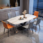 Rectangle Luxury Dining Table Four-Color Fixed Table with Sintered Stone White Without Chairs Clearhalo ' dining_table' 'Dining Tables & Seating' 'Dining Tables' 'furn' 'furn_dining_table' 'Furniture' 'furniture_dining_table' 'Kitchen & Dining Furniture' 'kitchen&dining_furn' 'kitchen' 'kitchen_dining_table' 3886040