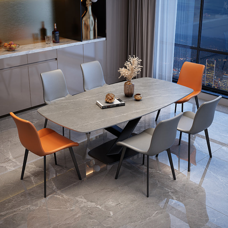 Rectangle Luxury Dining Table Four-Color Fixed Table with Sintered Stone Gray Without Chairs Clearhalo ' dining_table' 'Dining Tables & Seating' 'Dining Tables' 'furn' 'furn_dining_table' 'Furniture' 'furniture_dining_table' 'Kitchen & Dining Furniture' 'kitchen&dining_furn' 'kitchen' 'kitchen_dining_table' 3886042