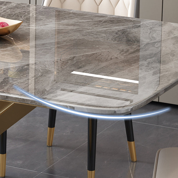 Rectangle Luxury Dining Table Four-Color Fixed Table with Sintered Stone Clearhalo ' dining_table' 'Dining Tables & Seating' 'Dining Tables' 'furn' 'furn_dining_table' 'Furniture' 'furniture_dining_table' 'Kitchen & Dining Furniture' 'kitchen&dining_furn' 'kitchen' 'kitchen_dining_table' 3886045