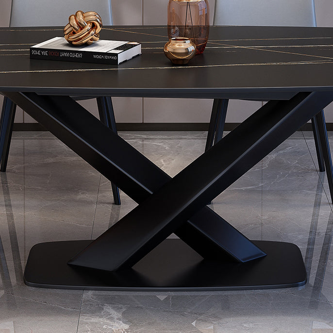 Rectangle Luxury Dining Table Four-Color Fixed Table with Sintered Stone Clearhalo ' dining_table' 'Dining Tables & Seating' 'Dining Tables' 'furn' 'furn_dining_table' 'Furniture' 'furniture_dining_table' 'Kitchen & Dining Furniture' 'kitchen&dining_furn' 'kitchen' 'kitchen_dining_table' 3886046