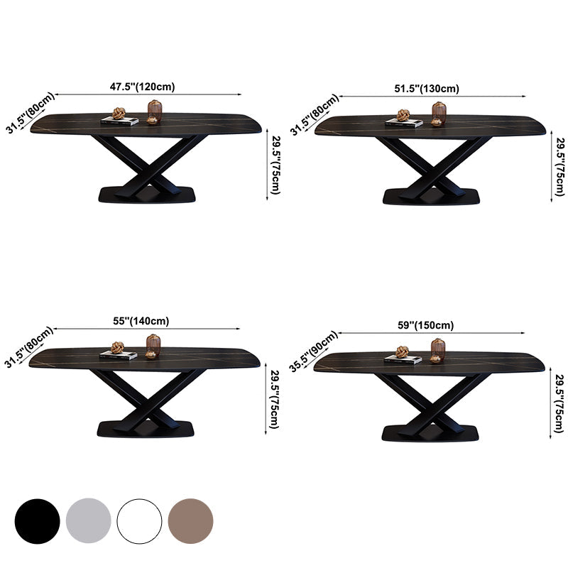 Rectangle Luxury Dining Table Four-Color Fixed Table with Sintered Stone Clearhalo ' dining_table' 'Dining Tables & Seating' 'Dining Tables' 'furn' 'furn_dining_table' 'Furniture' 'furniture_dining_table' 'Kitchen & Dining Furniture' 'kitchen&dining_furn' 'kitchen' 'kitchen_dining_table' 3886048