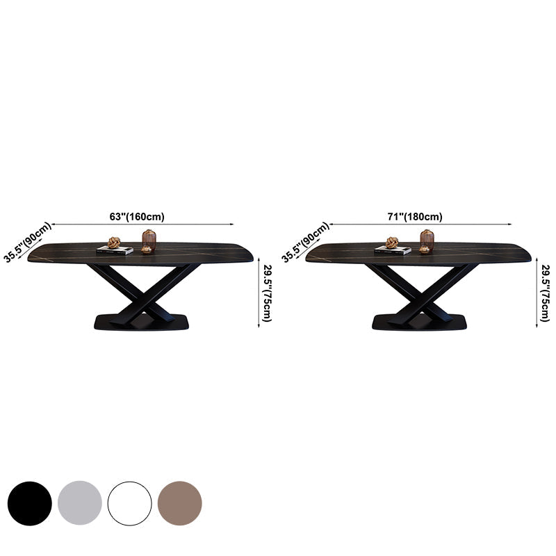 Rectangle Luxury Dining Table Four-Color Fixed Table with Sintered Stone Clearhalo ' dining_table' 'Dining Tables & Seating' 'Dining Tables' 'furn' 'furn_dining_table' 'Furniture' 'furniture_dining_table' 'Kitchen & Dining Furniture' 'kitchen&dining_furn' 'kitchen' 'kitchen_dining_table' 3886049
