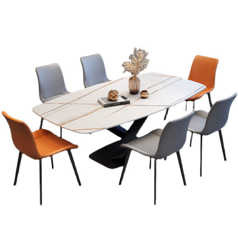 Rectangle Luxury Dining Table Four-Color Fixed Table with Sintered Stone Clearhalo ' dining_table' 'Dining Tables & Seating' 'Dining Tables' 'furn' 'furn_dining_table' 'Furniture' 'furniture_dining_table' 'Kitchen & Dining Furniture' 'kitchen&dining_furn' 'kitchen' 'kitchen_dining_table' 3886050