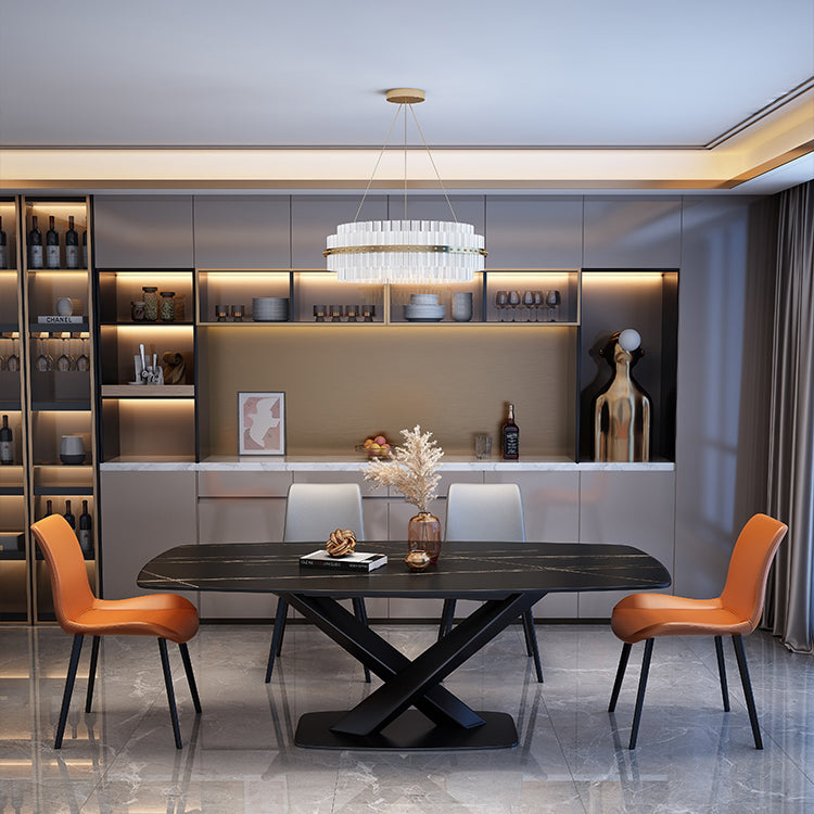 Rectangle Luxury Dining Table Four-Color Fixed Table with Sintered Stone Clearhalo ' dining_table' 'Dining Tables & Seating' 'Dining Tables' 'furn' 'furn_dining_table' 'Furniture' 'furniture_dining_table' 'Kitchen & Dining Furniture' 'kitchen&dining_furn' 'kitchen' 'kitchen_dining_table' 3886053
