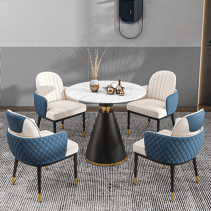 Traditional Luxury Sintered Stone Dinner Table White Round Table with Pedestal Base Clearhalo ' dining_table' 'Dining Tables & Seating' 'Dining Tables' 'furn' 'furn_dining_table' 'Furniture' 'furniture_dining_table' 'Kitchen & Dining Furniture' 'kitchen&dining_furn' 'kitchen' 'kitchen_dining_table' 3886054