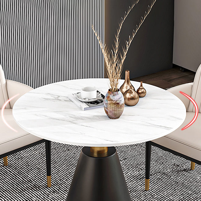 Traditional Luxury Sintered Stone Dinner Table White Round Table with Pedestal Base Clearhalo ' dining_table' 'Dining Tables & Seating' 'Dining Tables' 'furn' 'furn_dining_table' 'Furniture' 'furniture_dining_table' 'Kitchen & Dining Furniture' 'kitchen&dining_furn' 'kitchen' 'kitchen_dining_table' 3886060