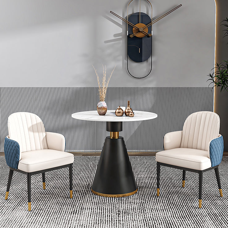 Traditional Luxury Sintered Stone Dinner Table White Round Table with Pedestal Base Clearhalo ' dining_table' 'Dining Tables & Seating' 'Dining Tables' 'furn' 'furn_dining_table' 'Furniture' 'furniture_dining_table' 'Kitchen & Dining Furniture' 'kitchen&dining_furn' 'kitchen' 'kitchen_dining_table' 3886061