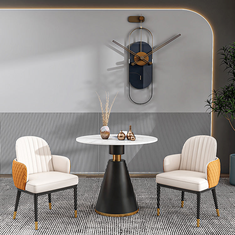 Traditional Luxury Sintered Stone Dinner Table White Round Table with Pedestal Base Clearhalo ' dining_table' 'Dining Tables & Seating' 'Dining Tables' 'furn' 'furn_dining_table' 'Furniture' 'furniture_dining_table' 'Kitchen & Dining Furniture' 'kitchen&dining_furn' 'kitchen' 'kitchen_dining_table' 3886062