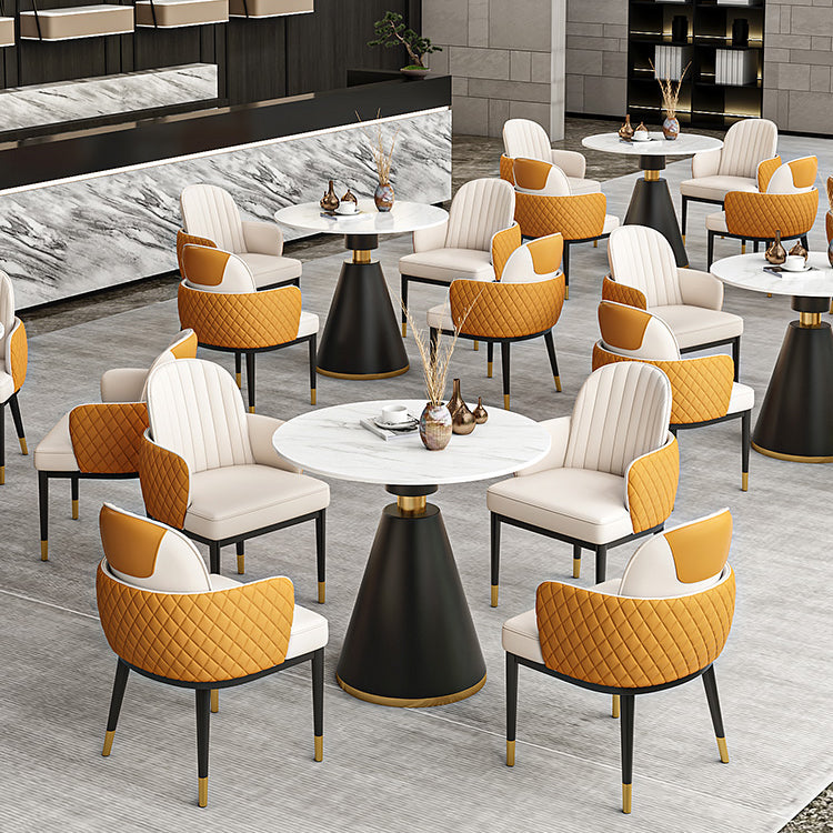 Traditional Luxury Sintered Stone Dinner Table White Round Table with Pedestal Base Clearhalo ' dining_table' 'Dining Tables & Seating' 'Dining Tables' 'furn' 'furn_dining_table' 'Furniture' 'furniture_dining_table' 'Kitchen & Dining Furniture' 'kitchen&dining_furn' 'kitchen' 'kitchen_dining_table' 3886065