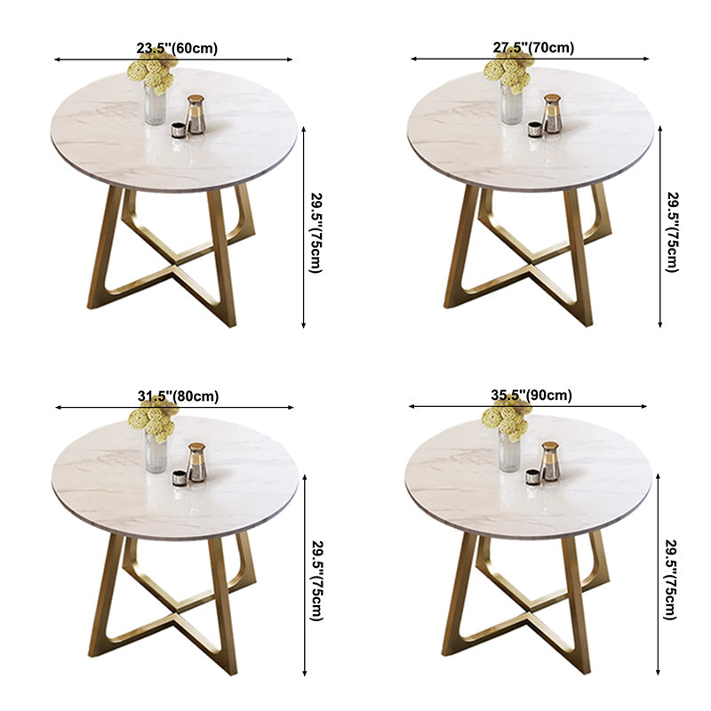 Traditional Luxury Sintered Stone Dinner Table White Round Table with Gold Frame Clearhalo ' dining_table' 'Dining Tables & Seating' 'Dining Tables' 'furn' 'furn_dining_table' 'Furniture' 'furniture_dining_table' 'Kitchen & Dining Furniture' 'kitchen&dining_furn' 'kitchen' 'kitchen_dining_table' 3886088