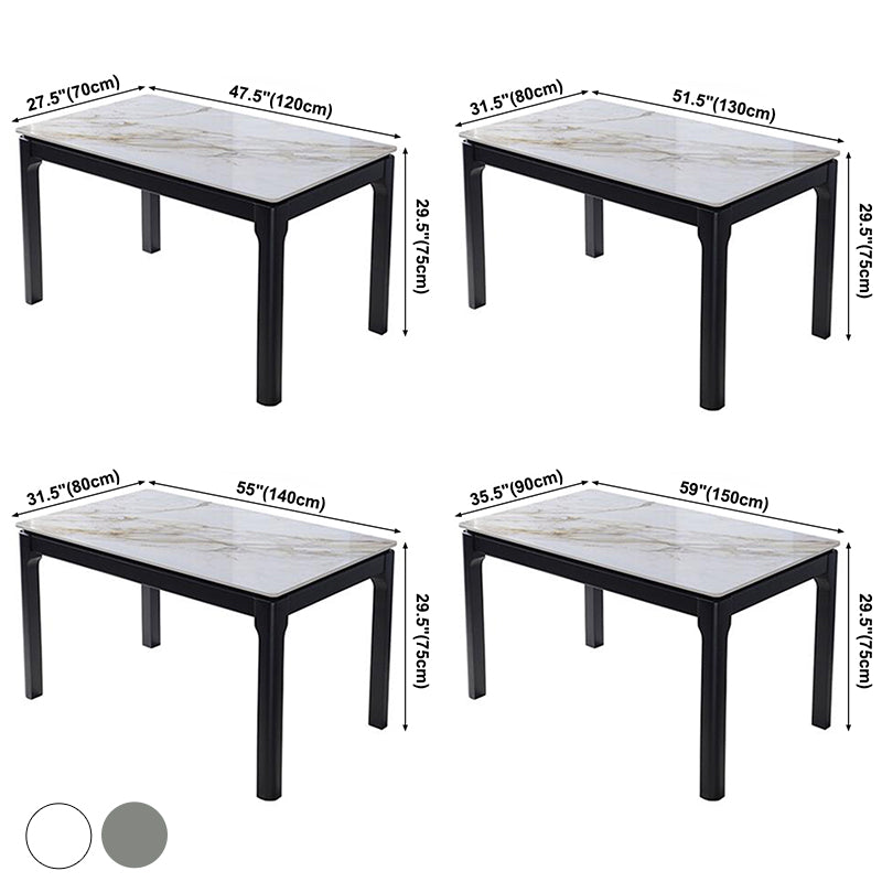Contemporary Style Sintered Stone Dining Table 4 Legs Wood Base Rectangle Table for Home Clearhalo ' dining_table' 'Dining Tables & Seating' 'Dining Tables' 'furn' 'furn_dining_table' 'Furniture' 'furniture_dining_table' 'Kitchen & Dining Furniture' 'kitchen&dining_furn' 'kitchen' 'kitchen_dining_table' 3886098