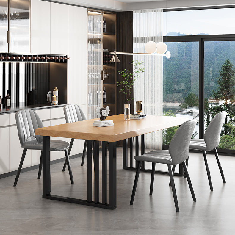Industrial Rectangle Sled Base Furniture Solid Wood Dining Table for Home Clearhalo ' dining_table' 'Dining Tables & Seating' 'Dining Tables' 'furn' 'furn_dining_table' 'Furniture' 'furniture_dining_table' 'Kitchen & Dining Furniture' 'kitchen&dining_furn' 'kitchen' 'kitchen_dining_table' 3886105
