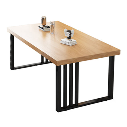 Industrial Rectangle Sled Base Furniture Solid Wood Dining Table for Home Without Chairs Clearhalo ' dining_table' 'Dining Tables & Seating' 'Dining Tables' 'furn' 'furn_dining_table' 'Furniture' 'furniture_dining_table' 'Kitchen & Dining Furniture' 'kitchen&dining_furn' 'kitchen' 'kitchen_dining_table' 3886106