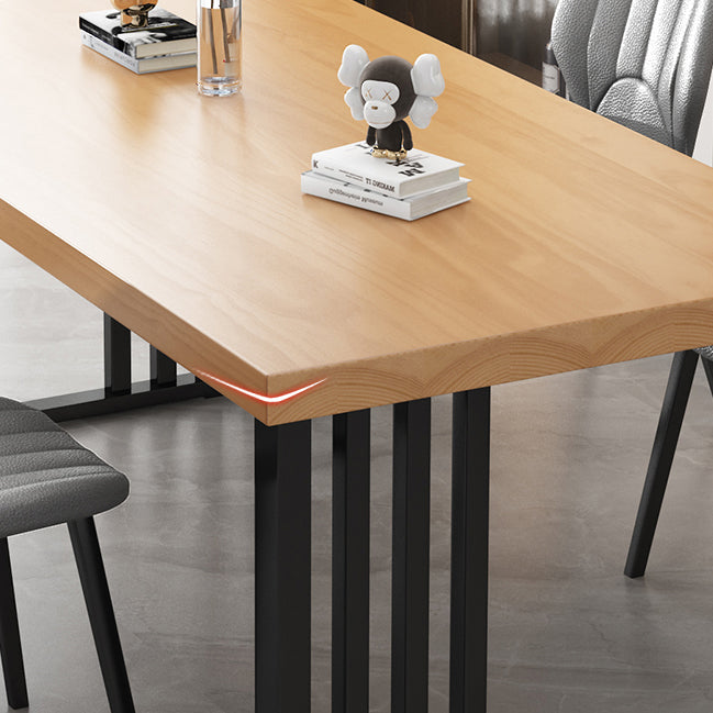 Industrial Rectangle Sled Base Furniture Solid Wood Dining Table for Home Clearhalo ' dining_table' 'Dining Tables & Seating' 'Dining Tables' 'furn' 'furn_dining_table' 'Furniture' 'furniture_dining_table' 'Kitchen & Dining Furniture' 'kitchen&dining_furn' 'kitchen' 'kitchen_dining_table' 3886109