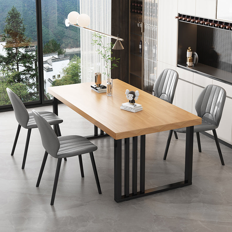 Industrial Rectangle Sled Base Furniture Solid Wood Dining Table for Home Clearhalo ' dining_table' 'Dining Tables & Seating' 'Dining Tables' 'furn' 'furn_dining_table' 'Furniture' 'furniture_dining_table' 'Kitchen & Dining Furniture' 'kitchen&dining_furn' 'kitchen' 'kitchen_dining_table' 3886110