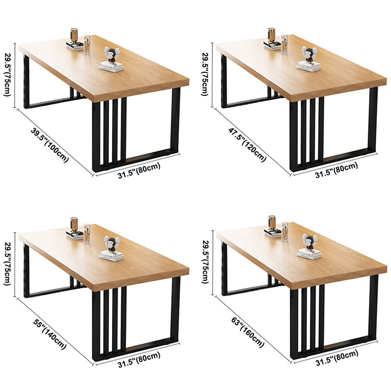 Industrial Rectangle Sled Base Furniture Solid Wood Dining Table for Home Clearhalo ' dining_table' 'Dining Tables & Seating' 'Dining Tables' 'furn' 'furn_dining_table' 'Furniture' 'furniture_dining_table' 'Kitchen & Dining Furniture' 'kitchen&dining_furn' 'kitchen' 'kitchen_dining_table' 3886111