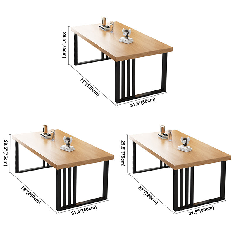 Industrial Rectangle Sled Base Furniture Solid Wood Dining Table for Home Clearhalo ' dining_table' 'Dining Tables & Seating' 'Dining Tables' 'furn' 'furn_dining_table' 'Furniture' 'furniture_dining_table' 'Kitchen & Dining Furniture' 'kitchen&dining_furn' 'kitchen' 'kitchen_dining_table' 3886112