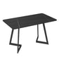 Metal Industrial Rectangle Indoor Table Sintered Stone Table for Kitchen and Dining Room Black Without Chairs Clearhalo ' dining_table' 'Dining Tables & Seating' 'Dining Tables' 'furn' 'furn_dining_table' 'Furniture' 'furniture_dining_table' 'Kitchen & Dining Furniture' 'kitchen&dining_furn' 'kitchen' 'kitchen_dining_table' 3886114