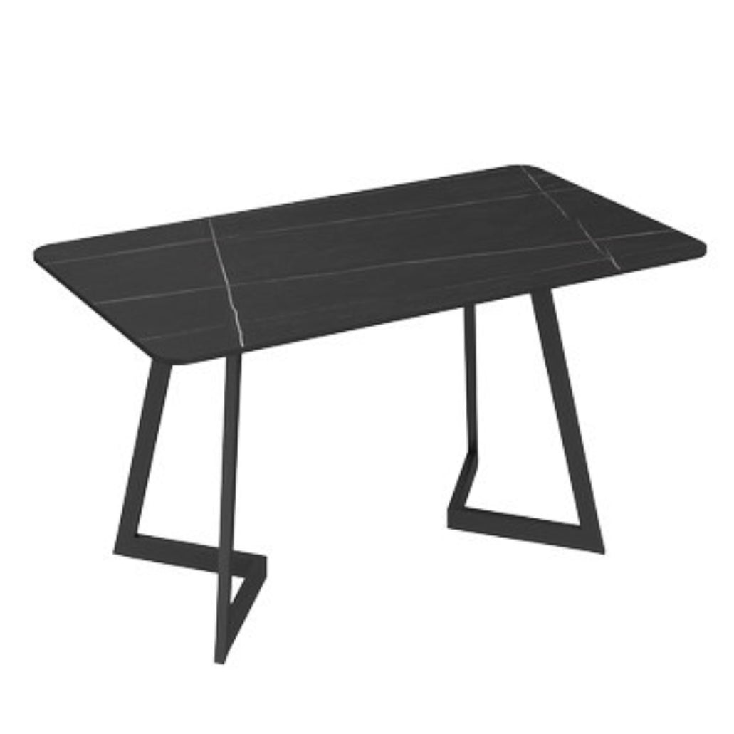 Metal Industrial Rectangle Indoor Table Sintered Stone Table for Kitchen and Dining Room Black Without Chairs Clearhalo ' dining_table' 'Dining Tables & Seating' 'Dining Tables' 'furn' 'furn_dining_table' 'Furniture' 'furniture_dining_table' 'Kitchen & Dining Furniture' 'kitchen&dining_furn' 'kitchen' 'kitchen_dining_table' 3886114