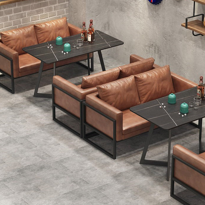 Metal Industrial Rectangle Indoor Table Sintered Stone Table for Kitchen and Dining Room Clearhalo ' dining_table' 'Dining Tables & Seating' 'Dining Tables' 'furn' 'furn_dining_table' 'Furniture' 'furniture_dining_table' 'Kitchen & Dining Furniture' 'kitchen&dining_furn' 'kitchen' 'kitchen_dining_table' 3886117