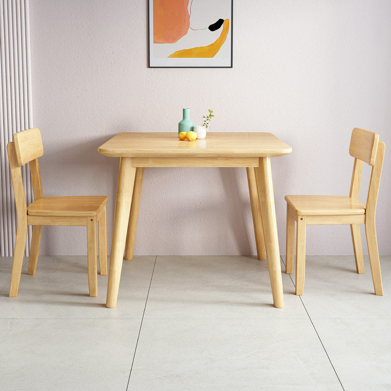 Square 4 Legs Industrial Dining Table Wood Color Fixed Table of Solid Wood Clearhalo ' dining_table' 'Dining Tables & Seating' 'Dining Tables' 'furn' 'furn_dining_table' 'Furniture' 'furniture_dining_table' 'Kitchen & Dining Furniture' 'kitchen&dining_furn' 'kitchen' 'kitchen_dining_table' 3886131