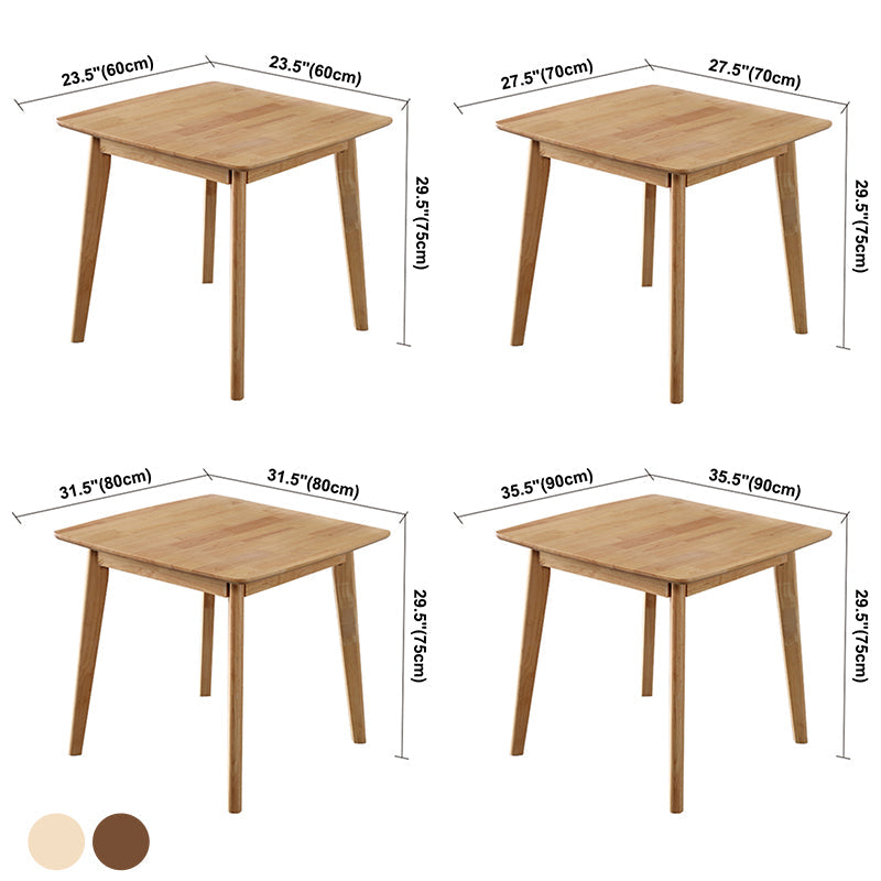 Square 4 Legs Industrial Dining Table Wood Color Fixed Table of Solid Wood Clearhalo ' dining_table' 'Dining Tables & Seating' 'Dining Tables' 'furn' 'furn_dining_table' 'Furniture' 'furniture_dining_table' 'Kitchen & Dining Furniture' 'kitchen&dining_furn' 'kitchen' 'kitchen_dining_table' 3886139
