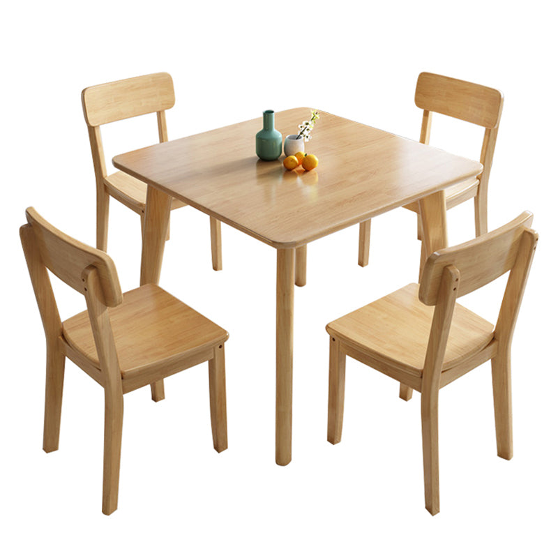 Square 4 Legs Industrial Dining Table Wood Color Fixed Table of Solid Wood Clearhalo ' dining_table' 'Dining Tables & Seating' 'Dining Tables' 'furn' 'furn_dining_table' 'Furniture' 'furniture_dining_table' 'Kitchen & Dining Furniture' 'kitchen&dining_furn' 'kitchen' 'kitchen_dining_table' 3886141