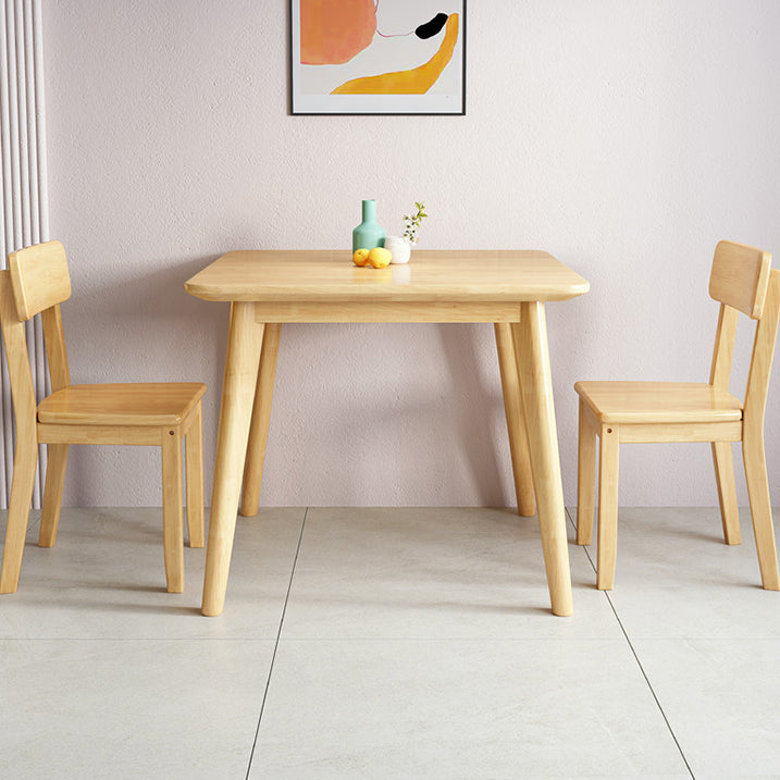 Square 4 Legs Industrial Dining Table Wood Color Fixed Table of Solid Wood Clearhalo ' dining_table' 'Dining Tables & Seating' 'Dining Tables' 'furn' 'furn_dining_table' 'Furniture' 'furniture_dining_table' 'Kitchen & Dining Furniture' 'kitchen&dining_furn' 'kitchen' 'kitchen_dining_table' 3886142