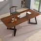 Rectangle Double Pedestal Industrial Dining Table Wood Color Fixed Table of Solid Wood Clearhalo ' dining_table' 'Dining Tables & Seating' 'Dining Tables' 'furn' 'furn_dining_table' 'Furniture' 'furniture_dining_table' 'Kitchen & Dining Furniture' 'kitchen&dining_furn' 'kitchen' 'kitchen_dining_table' 3886147