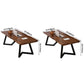 Rectangle Double Pedestal Industrial Dining Table Wood Color Fixed Table of Solid Wood Clearhalo ' dining_table' 'Dining Tables & Seating' 'Dining Tables' 'furn' 'furn_dining_table' 'Furniture' 'furniture_dining_table' 'Kitchen & Dining Furniture' 'kitchen&dining_furn' 'kitchen' 'kitchen_dining_table' 3886157