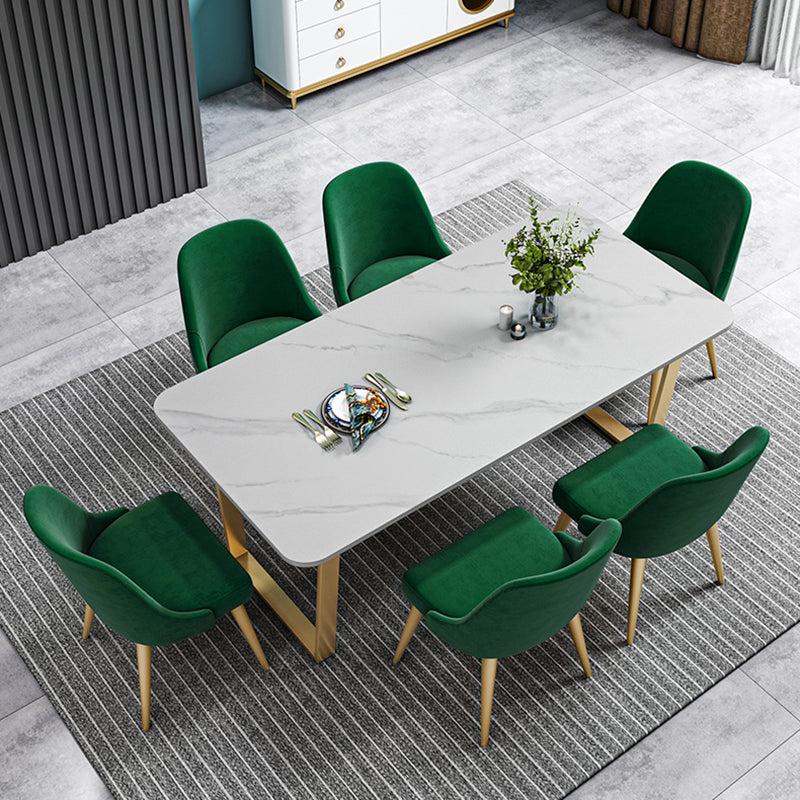 Metal Traditional Luxury Rectangle Table Sintered Stone Table with Sled Clearhalo ' dining_table' 'Dining Tables & Seating' 'Dining Tables' 'furn' 'furn_dining_table' 'Furniture' 'furniture_dining_table' 'Kitchen & Dining Furniture' 'kitchen&dining_furn' 'kitchen' 'kitchen_dining_table' 3886162