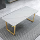 Metal Traditional Luxury Rectangle Table Sintered Stone Table with Sled Clearhalo ' dining_table' 'Dining Tables & Seating' 'Dining Tables' 'furn' 'furn_dining_table' 'Furniture' 'furniture_dining_table' 'Kitchen & Dining Furniture' 'kitchen&dining_furn' 'kitchen' 'kitchen_dining_table' 3886165