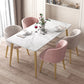Traditional Luxury Rectangle 4-foot Dining Site Table Stone Dining Room Collection Clearhalo ' dining_table' 'Dining Tables & Seating' 'Dining Tables' 'furn' 'furn_dining_table' 'Furniture' 'furniture_dining_table' 'Kitchen & Dining Furniture' 'kitchen&dining_furn' 'kitchen' 'kitchen_dining_table' 3886182