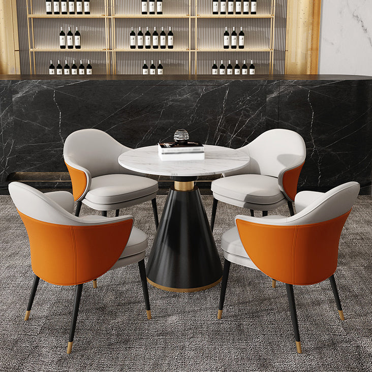 Traditional Luxury Sintered Stone Dining Room Table Round Pedestal Table Clearhalo ' dining_table' 'Dining Tables & Seating' 'Dining Tables' 'furn' 'furn_dining_table' 'Furniture' 'furniture_dining_table' 'Kitchen & Dining Furniture' 'kitchen&dining_furn' 'kitchen' 'kitchen_dining_table' 3886184