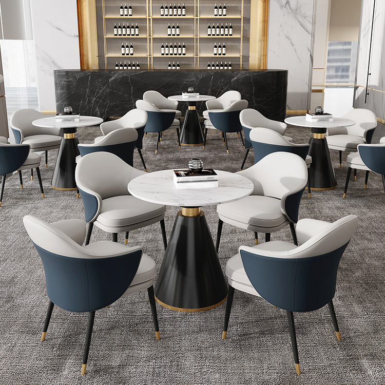 Traditional Luxury Sintered Stone Dining Room Table Round Pedestal Table Clearhalo ' dining_table' 'Dining Tables & Seating' 'Dining Tables' 'furn' 'furn_dining_table' 'Furniture' 'furniture_dining_table' 'Kitchen & Dining Furniture' 'kitchen&dining_furn' 'kitchen' 'kitchen_dining_table' 3886185