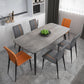 Simplicity Style Sintered Stone Dining Table 4 Legs Carbon Steel Base Rectangle Table for Home Clearhalo ' dining_table' 'Dining Tables & Seating' 'Dining Tables' 'furn' 'furn_dining_table' 'Furniture' 'furniture_dining_table' 'Kitchen & Dining Furniture' 'kitchen&dining_furn' 'kitchen' 'kitchen_dining_table' 3886198