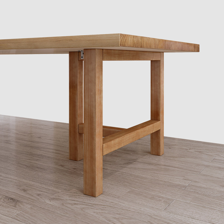 Simple Kitchen Rectangle Dining Table Solid Wood Khaki Dining Table with Double Pedestal Bases Clearhalo ' dining_table' 'Dining Tables & Seating' 'Dining Tables' 'furn' 'furn_dining_table' 'Furniture' 'furniture_dining_table' 'Kitchen & Dining Furniture' 'kitchen&dining_furn' 'kitchen' 'kitchen_dining_table' 3886214
