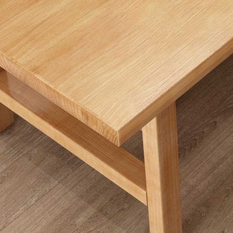 Simple Kitchen Rectangle Dining Table Solid Wood Khaki Dining Table with Double Pedestal Bases Clearhalo ' dining_table' 'Dining Tables & Seating' 'Dining Tables' 'furn' 'furn_dining_table' 'Furniture' 'furniture_dining_table' 'Kitchen & Dining Furniture' 'kitchen&dining_furn' 'kitchen' 'kitchen_dining_table' 3886215