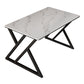Rectangle Four-Color Dining Table Sintered Stone Table Modern with Double Pedestal White Without Chairs Clearhalo ' dining_table' 'Dining Tables & Seating' 'Dining Tables' 'furn' 'furn_dining_table' 'Furniture' 'furniture_dining_table' 'Kitchen & Dining Furniture' 'kitchen&dining_furn' 'kitchen' 'kitchen_dining_table' 3886222
