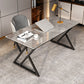 Rectangle Four-Color Dining Table Sintered Stone Table Modern with Double Pedestal Clearhalo ' dining_table' 'Dining Tables & Seating' 'Dining Tables' 'furn' 'furn_dining_table' 'Furniture' 'furniture_dining_table' 'Kitchen & Dining Furniture' 'kitchen&dining_furn' 'kitchen' 'kitchen_dining_table' 3886223